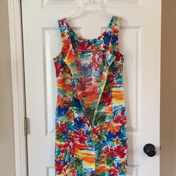 Fun Bright Tropical print Dress by Palm Bay - Picture 6 of 8